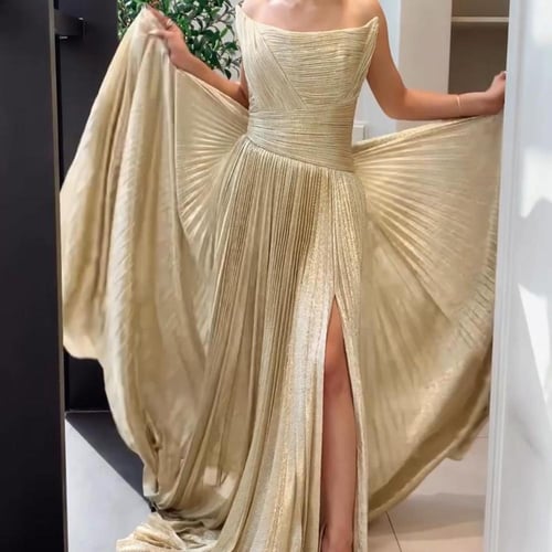 فستان شبه شيفون مكسر دبل