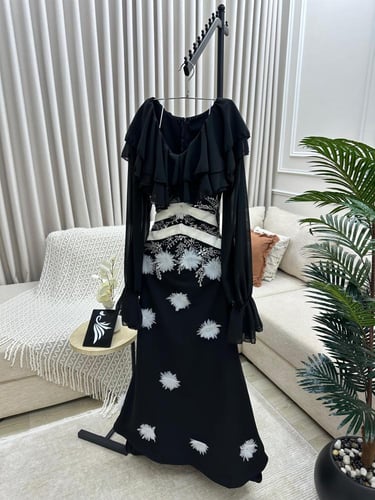 فستان سهرة باربي مدمج شيفون طرز