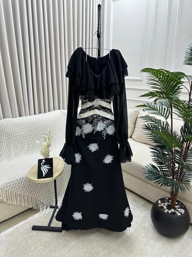 فستان سهرة باربي مدمج شيفون طرز