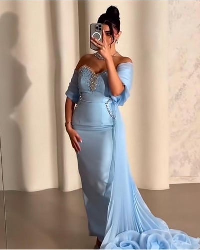 فستان سهرة باربي طرز بوليسي فاخر