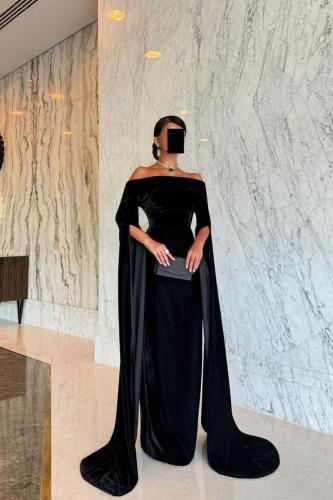 فستان سهرة مخمل انيق للغاية