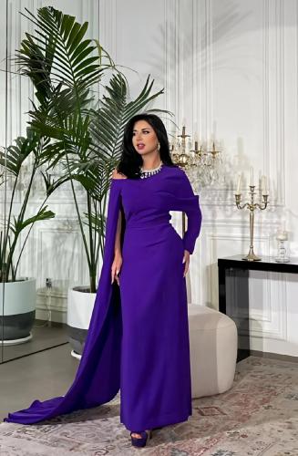 فستان موف فخم