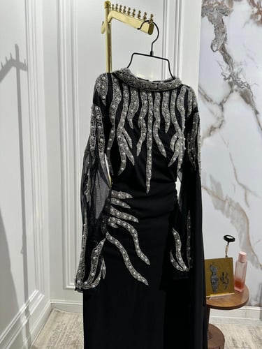 فستان سهره كريب تطيرز راقي