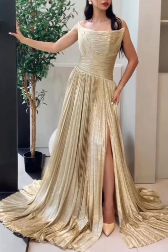 فستان شبه شيفون مكسر دبل