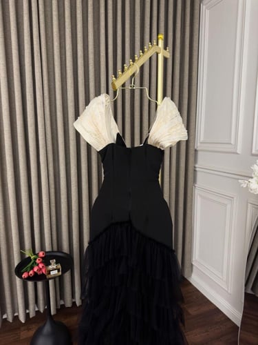 فستان سهره اسود تطريز