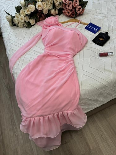 فستان سهرة شيفون مورد راقي جدا