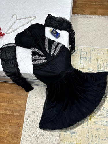 فستان تفته مطرز راقي