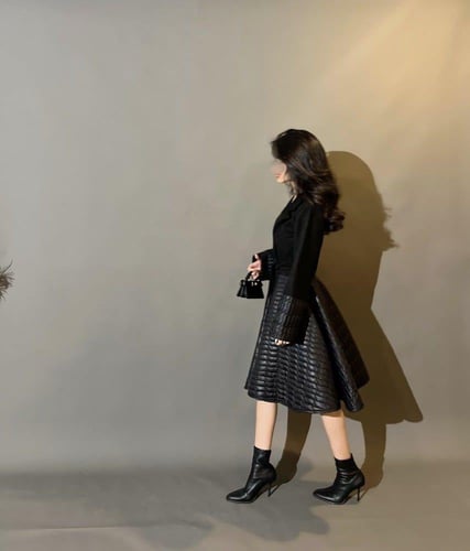 فستان شتوي جلد