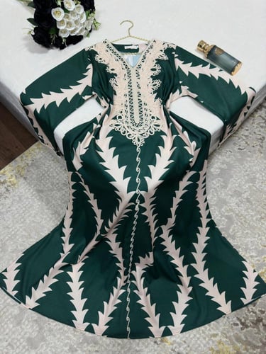 جلابية خام كريب بولستر ناعم طرز مميز