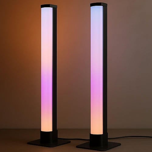 اباجورة طاولة مزدوج اسود RGB ملون