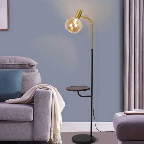 اباجورة ارضية ليد اسود بطاوله