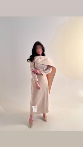 فستان شتوي بيج (تسليم فوري)DRS78 ‏