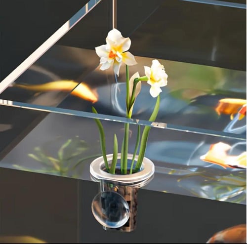 حامل نباتات شفاف لحوض السمك