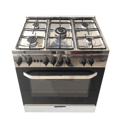 فرن غاز ارنداس 55*80 سم ستيل 5عيون ، EC855SFM