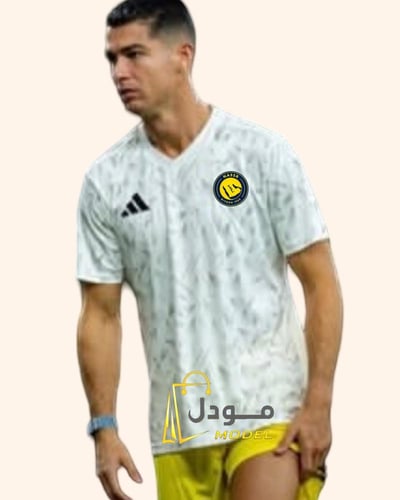 طقم نادي النصر الابيض بكسرات رمادية الجديد رونالدو