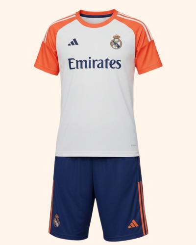 طقم تدريب ريال مدريد 2025 - تيشيرت وشورت (أبيض وبر...