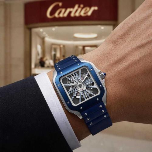 ساعة كارتير سانتوس - ربر ميني مكشوف، جوده عاليه