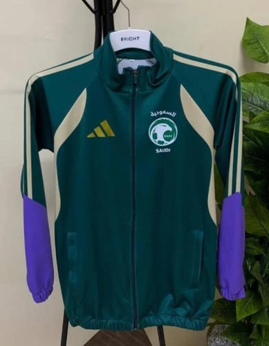 جاكيت شتوي المنتخب السعودي اخضر بنفسجي الجديد بسحا...