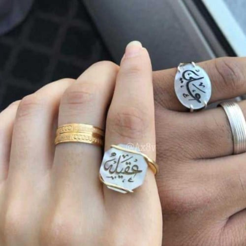 خواتم ملكية كوبل رجالي ونسائي فضة إيطالية عيار 925...