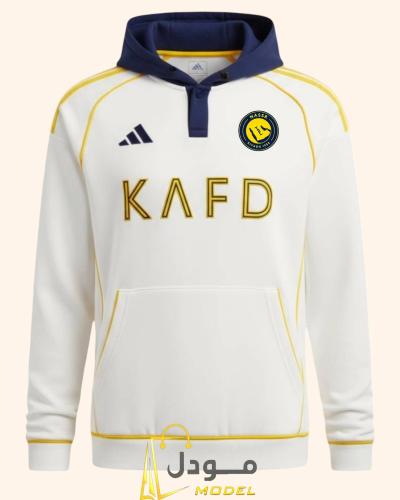 بلوفر شتوي نادي النصر الأبيض الشكل الاحتياطي الرسم...