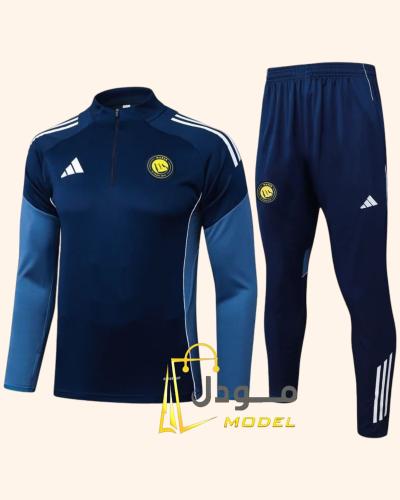 طقم شتوي تمارين نادي النصر الكحلي 2026 سويتر بسحاب...