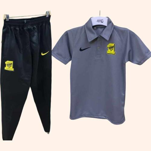 طقم تمارين نادي الاتحاد – تيشيرت رمادي وسروال