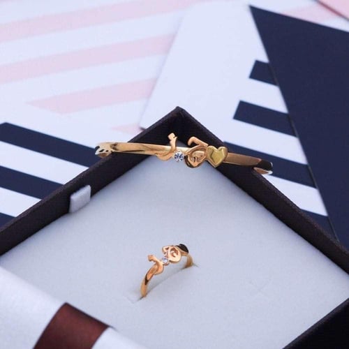 اسواره مع خاتم نسائي انيق تصميم حسب الطلب - متجر م...