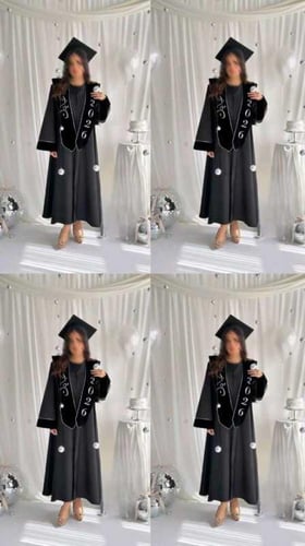 عبايات تخرج 2026 مع تطريز بالإسم