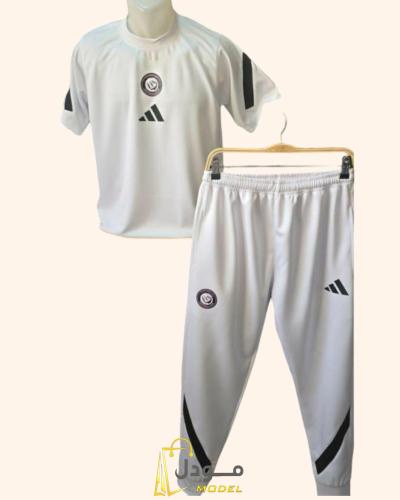 طقم تدريب شتوي نادي النصر الابيض 2026 تيشيرت وسروا...