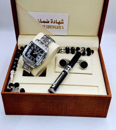 احدث طقم هدايا رجالي -ساعة مع كبك مع قلم وسبحة
