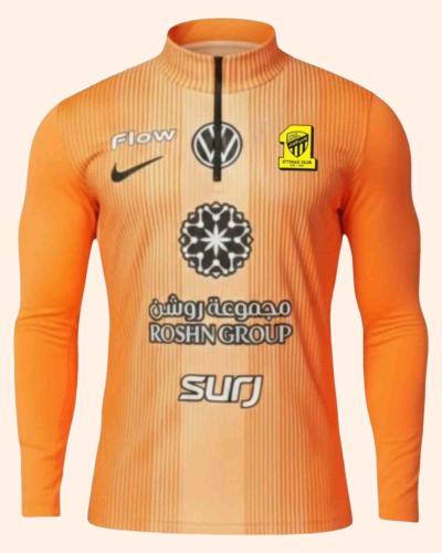 سويتر نادي الاتحاد ستايل برتقالي تيشيرت رياضي عصري