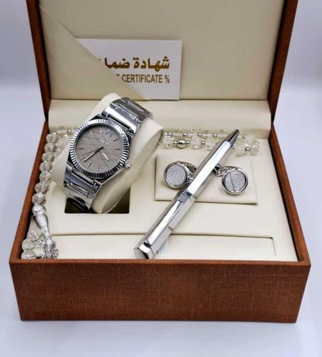 احدث طقم هدايا رجالي -ساعة مع كبك مع قلم وسبحة