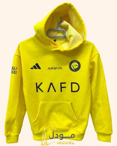 هودي شتوي نادي النصر الاصفر 2026 بلوفر النصر الرسم...