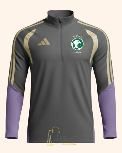 سويتر رمادي المنتخب السعودي 2026 شتوي بسحاب صدر لج...