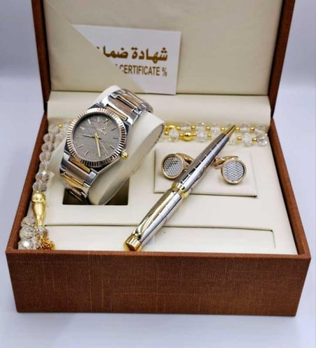 احدث طقم هدايا رجالي -ساعة مع كبك مع قلم وسبحة