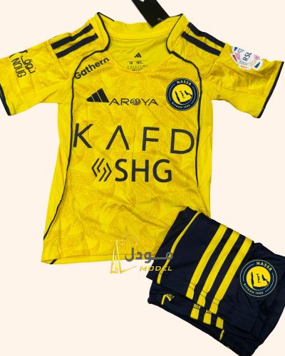 طقم اطفال ولادي نادي النصر الاصفر الرسمي 2026 تيشر...