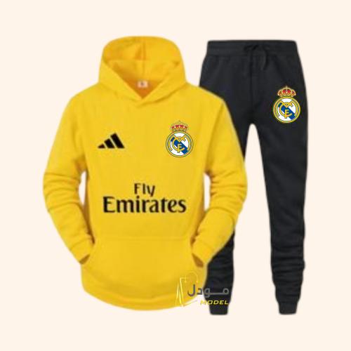 طقم ريال مدريد الشتوي أصفر وأسود 2026 - بدلة رياضي...