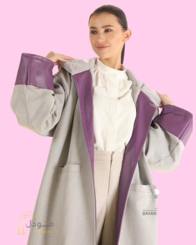 فروة شتوية نسائية رصاصي