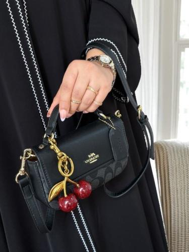 شنطة كوتش ديزاين ميني فاخرة مع تعليقة الكرز وكامل...