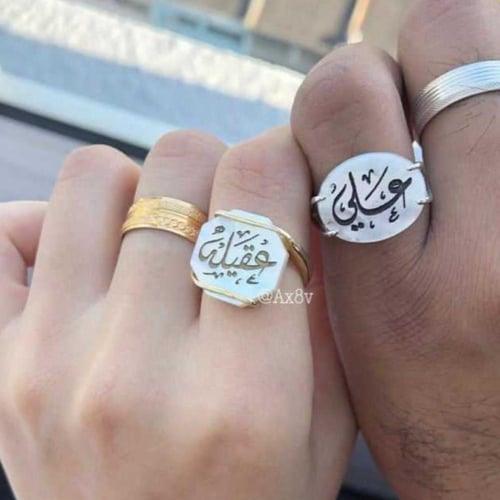 خواتم ملكية كوبل رجالي ونسائي فضة إيطالية عيار 925...