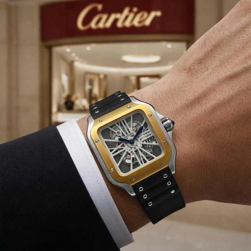 ساعة كارتير سانتوس - ربر ميني مكشوف، جوده عاليه