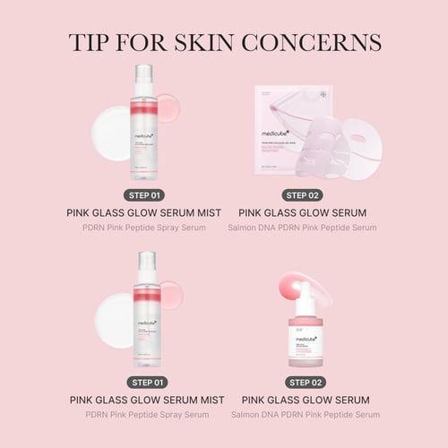 سيروم بخاخ الوجه الوردي PDRN جلوتاثيون من ميديكيوب...