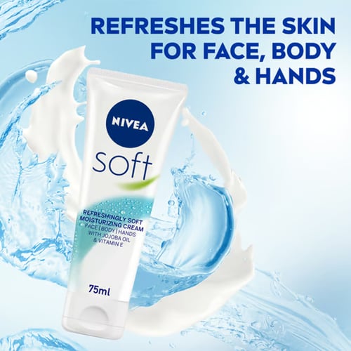 كريم نيفيا سوفت مرطب للوجه والجسم واليدين 75 مل