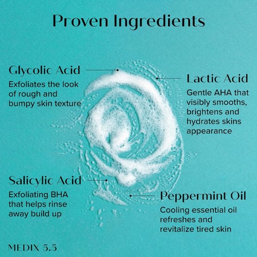 غسول الجسم للتقشير بحمض الجليكوليك + اللاكتيك حجم...