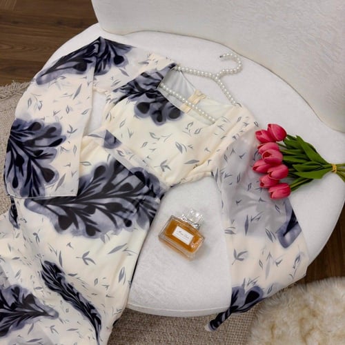 فستان شيفون طباعة الزهور