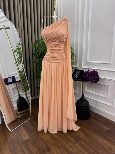 فستان سهره شيفون تطريز يدوي