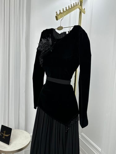 فستان جوخ شيفون جورجيت