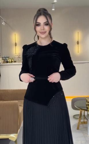 فستان جوخ شيفون جورجيت