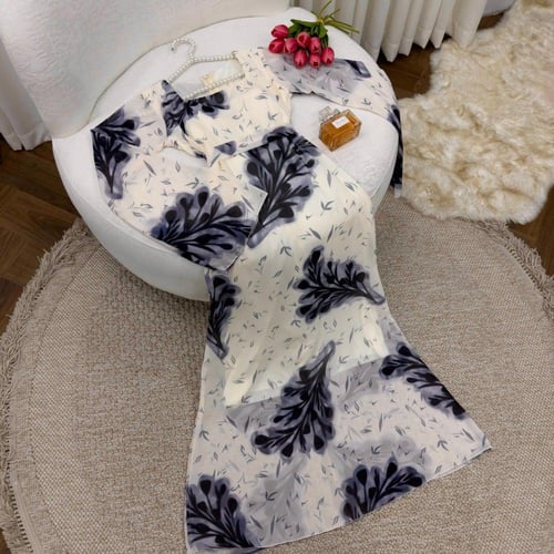 فستان شيفون طباعة الزهور