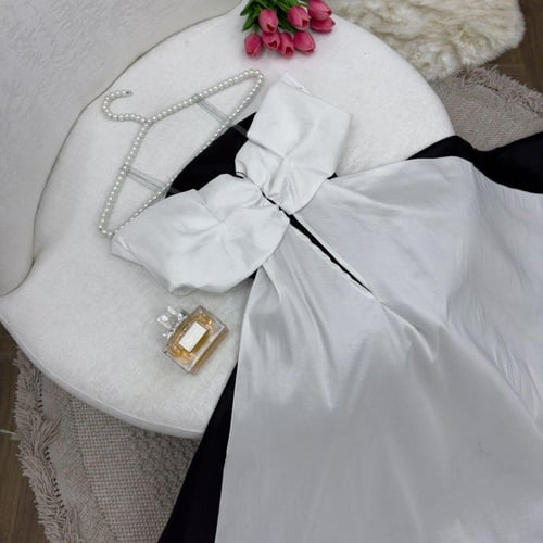 فستان ابيض واسود شانتون